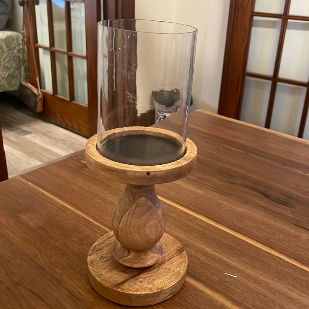 Wooden candle holder